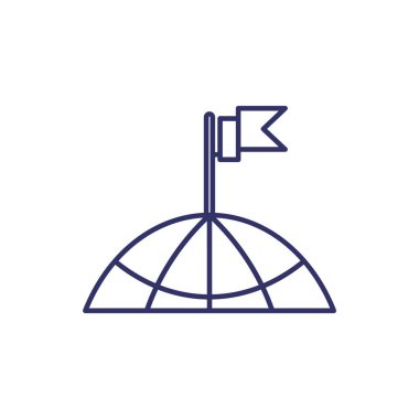 bir bina simgesini çatısına bayrak