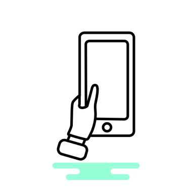 El ele tutuşan akıllı telefon simgesi