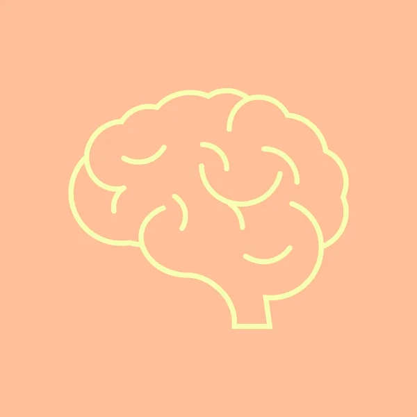 Mozku ikona, ilustrace — Stockový vektor