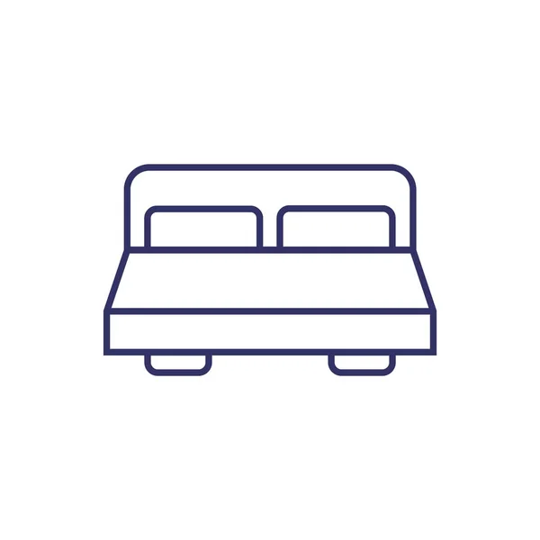 Icono cama doble — Vector de stock