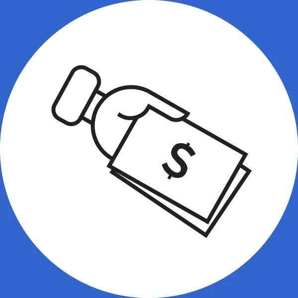 Dinheiro na mão ícone —  Vetores de Stock