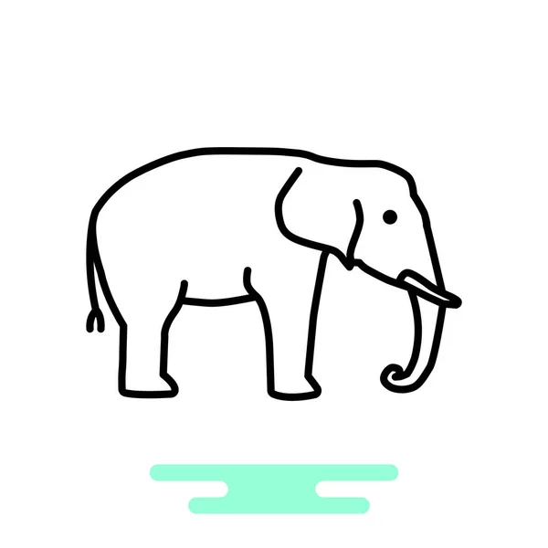 Elefante web icono — Vector de stock