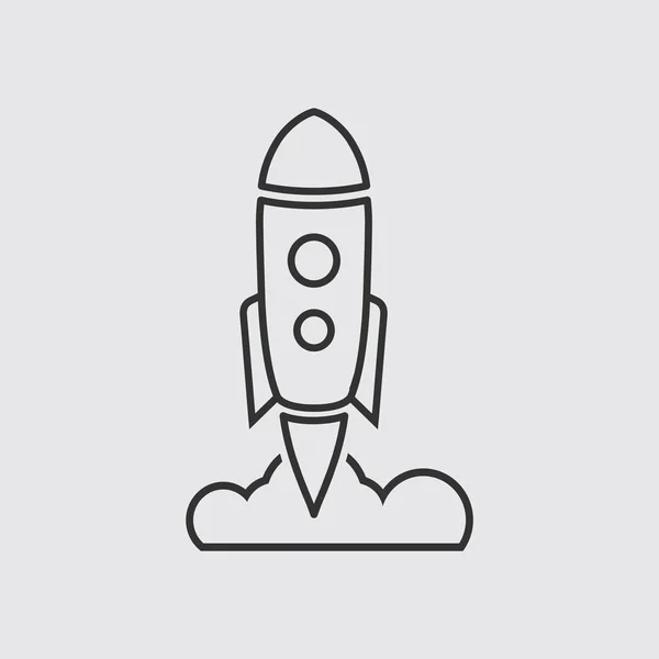 Cohete, icono de la nave espacial — Vector de stock