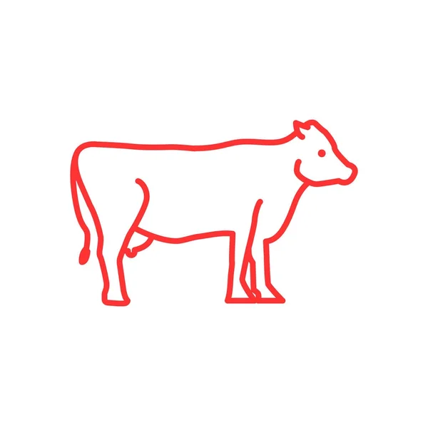 Icono web de vaca — Vector de stock