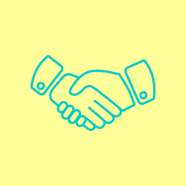 Ícone de aperto de mão, cooperação — Vetor de Stock
