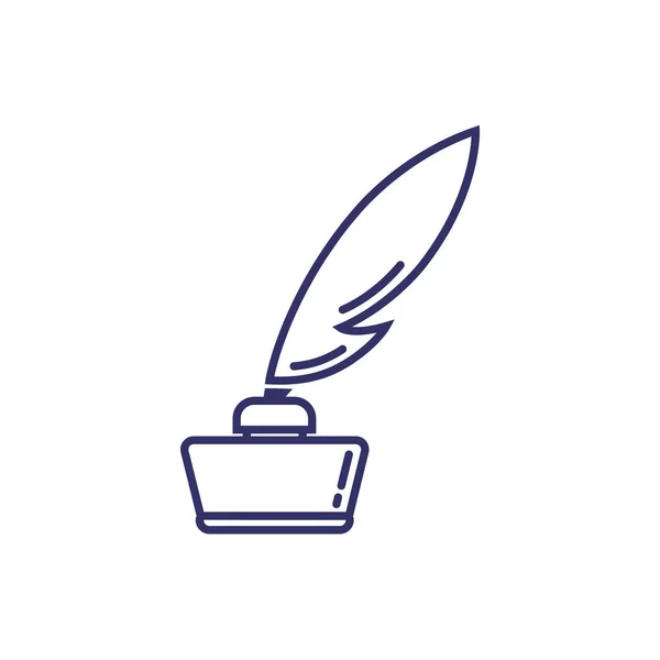 Reservoarpenna i bläckhorn ikon — Stock vektor