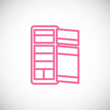 buzdolabı düz simgesi, vektör, illüstrasyon 