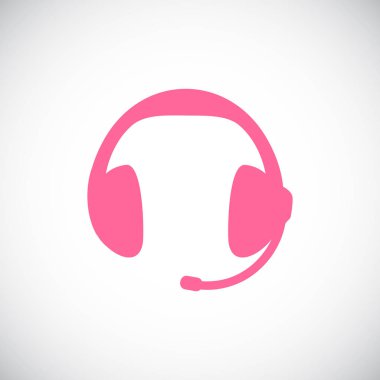 kulaklık yassı simgesi, vektör, illüstrasyon