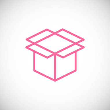 kutu düz simgesi, vektör, illüstrasyon 