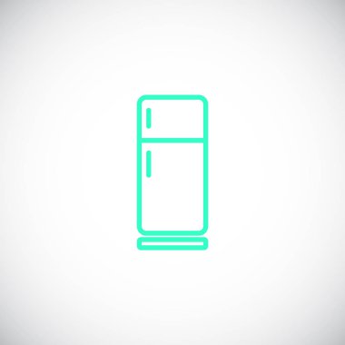 buzdolabı düz simgesi, vektör, illüstrasyon 