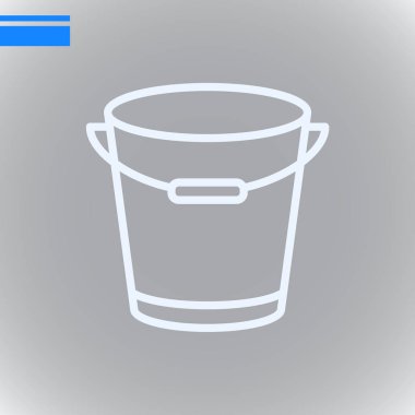 kova düz simgesi, vektör, illüstrasyon 