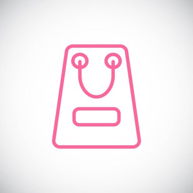 Alışveriş poşeti düz simge, vektör, illüstrasyon