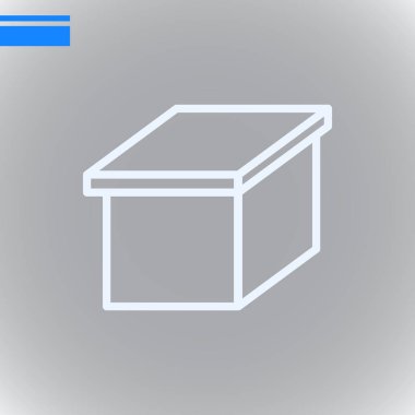 kutu düz simgesi, vektör, illüstrasyon