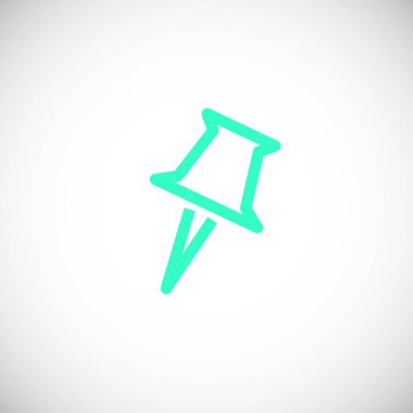 Kağıt PIN düz simgesi, vektör, illüstrasyon