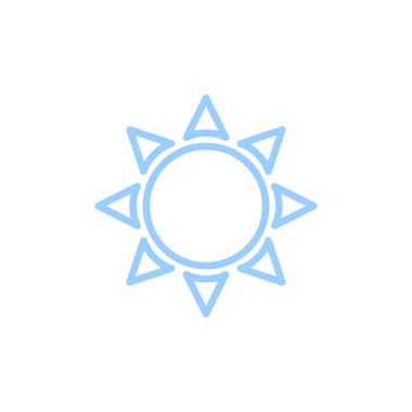 Güneş düz simgesi, vektör, illüstrasyon