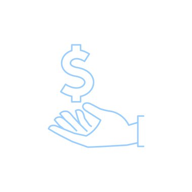 el simgesi düz simgesi, vektör, illüstrasyon dolar simgesiyle