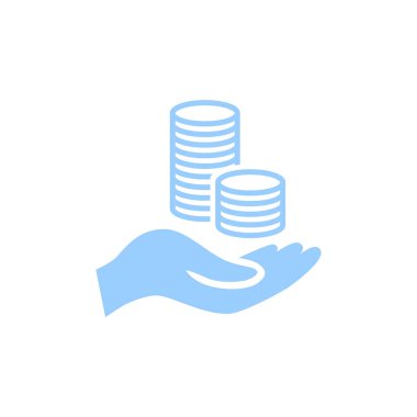 el ile para düz simgesi, vektör, illüstrasyon