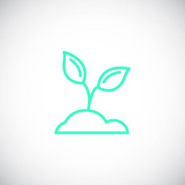 Filiz düz simgesi, vektör, illüstrasyon
