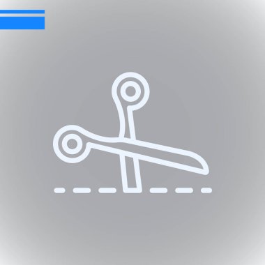 Makas düz simgesi, vektör, illüstrasyon