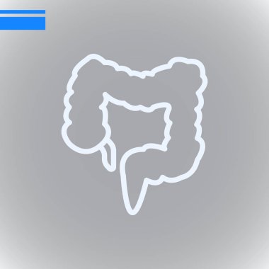 insan kalın bağırsak düz simgesi, vektör, illüstrasyon