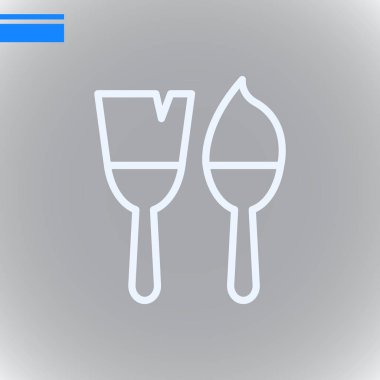 iki fırçaları simgeler