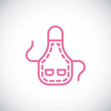 önlükle düz simgesi, vektör, illüstrasyon