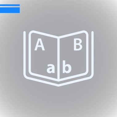 Eğitim kitap düz simgesi, vektör, illüstrasyon