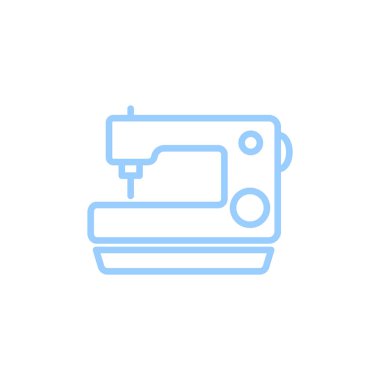 düz dikiş makinesi simgesini, vektör, illüstrasyon 