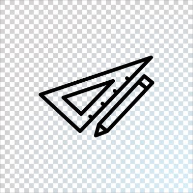 düz cetvel ve kalem simgesi, vektör, illüstrasyon