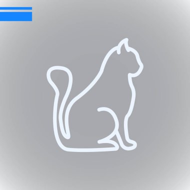 kedi siluet simge, vektör çizim