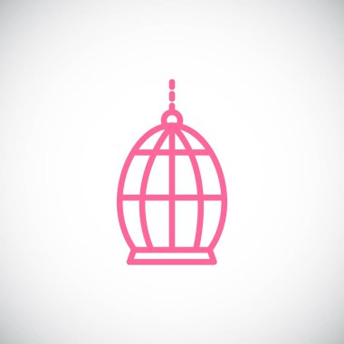 kuş kafesi düz simgesi, vektör, illüstrasyon