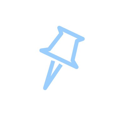 Kağıt PIN düz simgesi, vektör, illüstrasyon