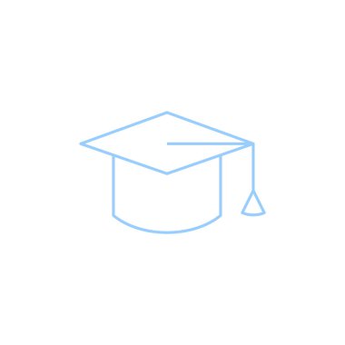 yüksek lisans şapka düz simgesi, vektör, illüstrasyon