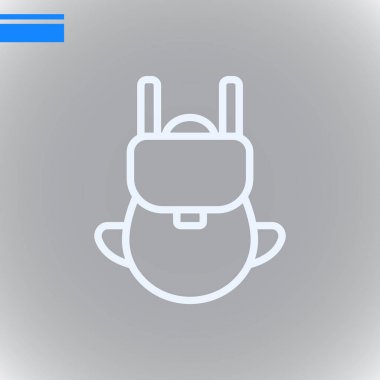 Sırt Çantası Düz Simgesi