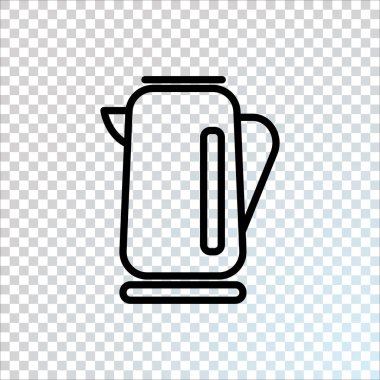 Elektrikli su ısıtıcısı düz simgesi, vektör, illüstrasyon 