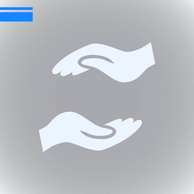 eller düz simgesi, vektör, illüstrasyon