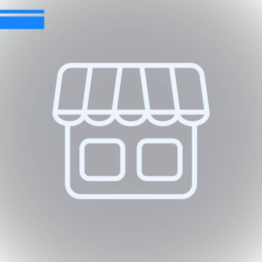 Dükkanı düz simgesi, vektör, illüstrasyon