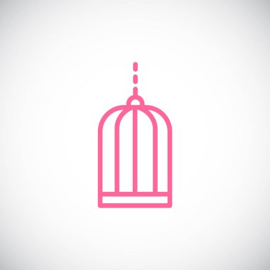 kuş kafesi simgesi, vektör çizim