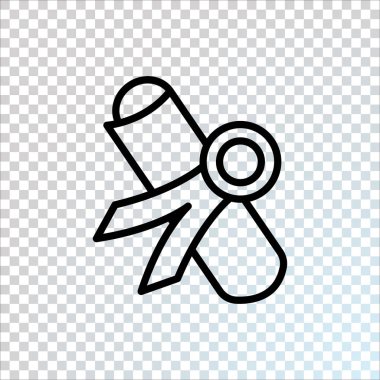 diplona düz simgesi, vektör, illüstrasyon