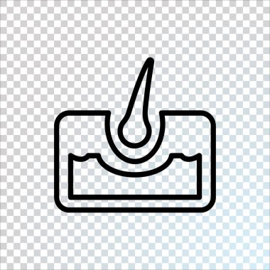 insan saçı düz simgesi, vektör, illüstrasyon