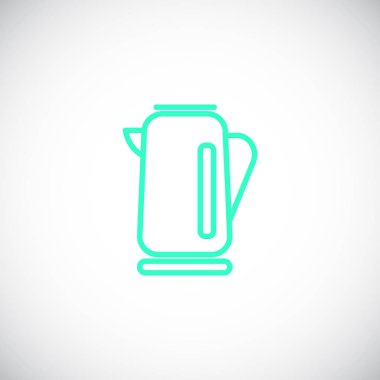 Elektrikli su ısıtıcısı düz simgesi, vektör, illüstrasyon 