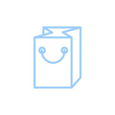 Alışveriş poşeti düz simge, vektör, illüstrasyon