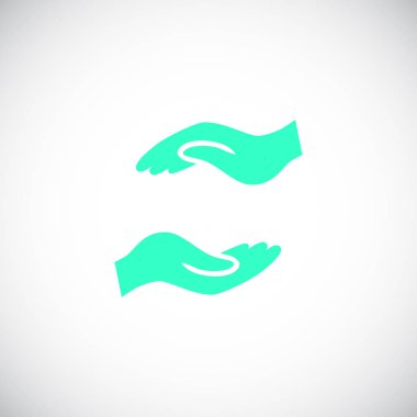 eller düz simgesi, vektör, illüstrasyon