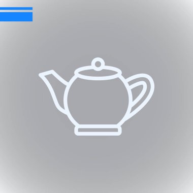 Çaydanlık düz simgesi, vektör, illüstrasyon