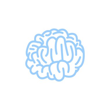 beyin düz simgesi, vektör, illüstrasyon
