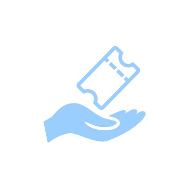 el bilet düz simgesi, vektör, illüstrasyon