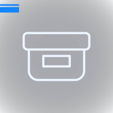 kutu düz simgesi, vektör, illüstrasyon