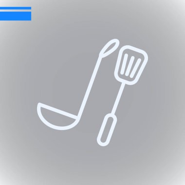 mutfak eşyaları düz simgesi, vektör, illüstrasyon