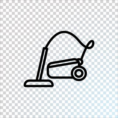 Elektrikli süpürge düz simgesi, vektör, illüstrasyon 