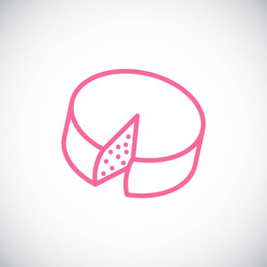 peynir düz simgesi, vektör, illüstrasyon